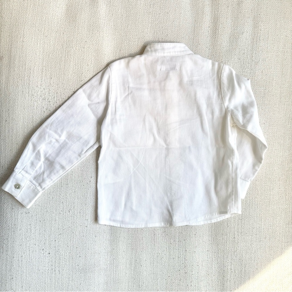 Amaia London White Piqué Cotton Shirt 3Y Stand Collar - Picture 3 of 3